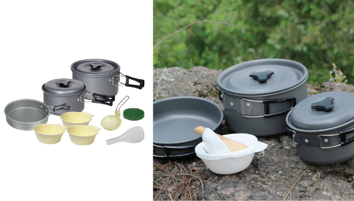 不知道大家會否期待露營期間的膳食，無論是早餐、午餐或是晚餐，都會盡力地煮好每一餐，然後精心地擺盤，在美食當前準備相機打卡！要煮出好吃的露營食物，少不了一套完整的爐具套裝，基本用具包括平底鍋、炒鍋、湯鍋